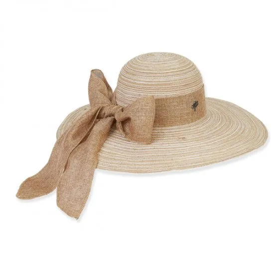 Sun 'N' Sand - Istech Multicolor Polyester Hat with Linen Scarf