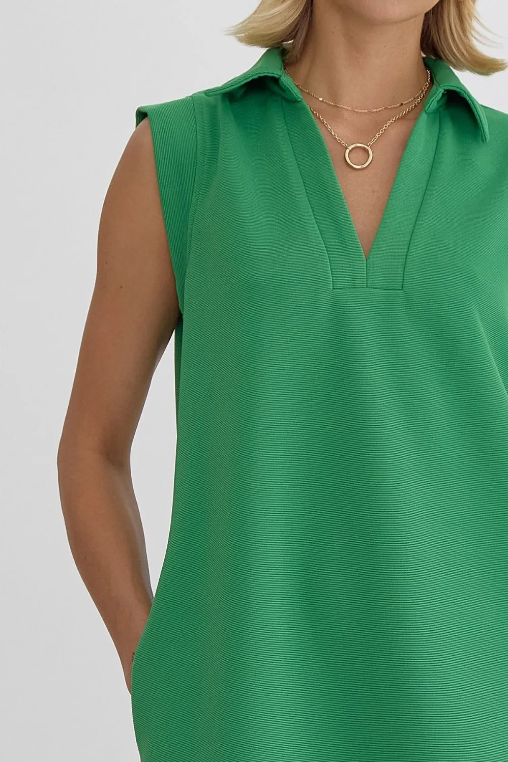 Textured Tennis Dress w/ Collar - 3 COLORS