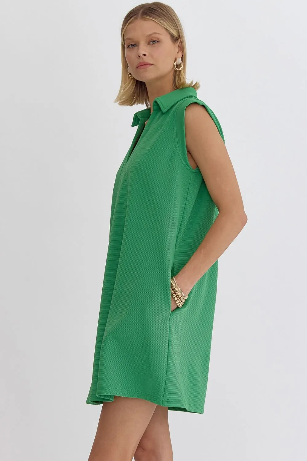 Textured Tennis Dress w/ Collar - 3 COLORS