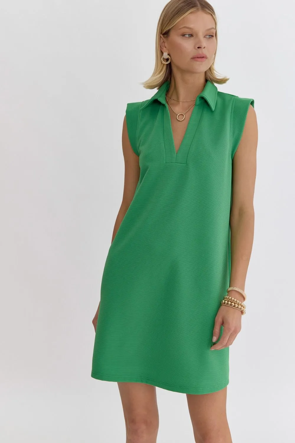 Textured Tennis Dress w/ Collar - 3 COLORS