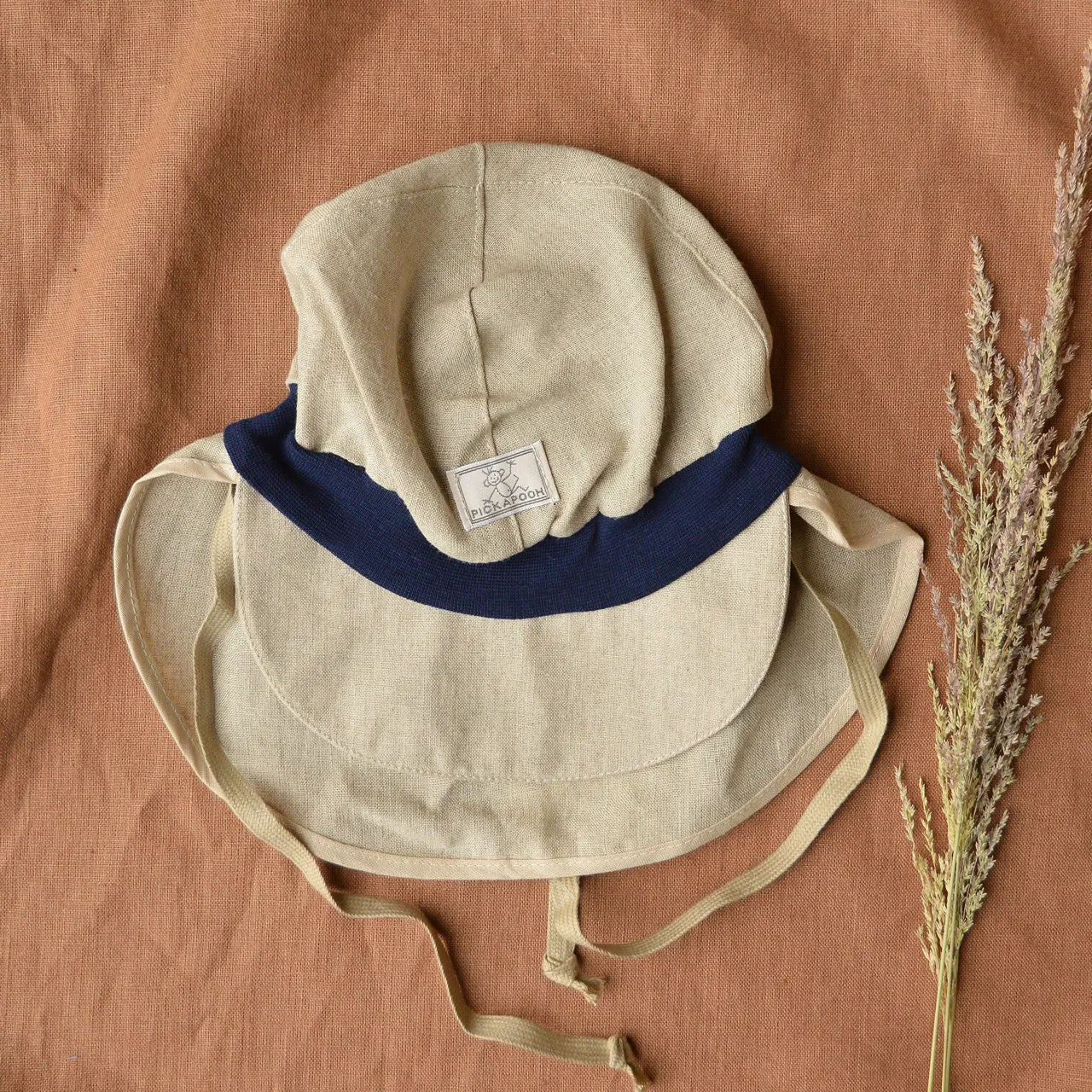 Tim Baby Legionnaire Sun Cap - Organic Linen (1m-4y )