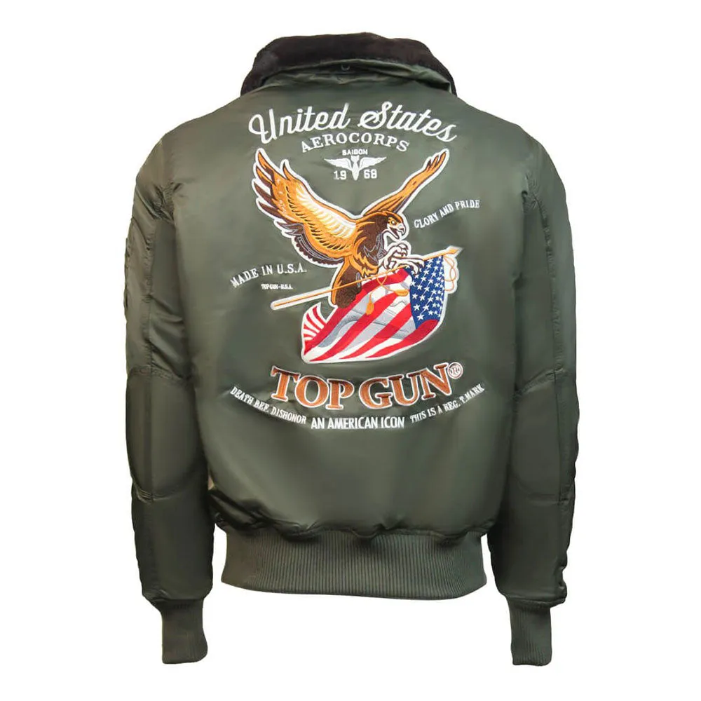 Top Gun Eagle CW45 Bomber Jacket Olive