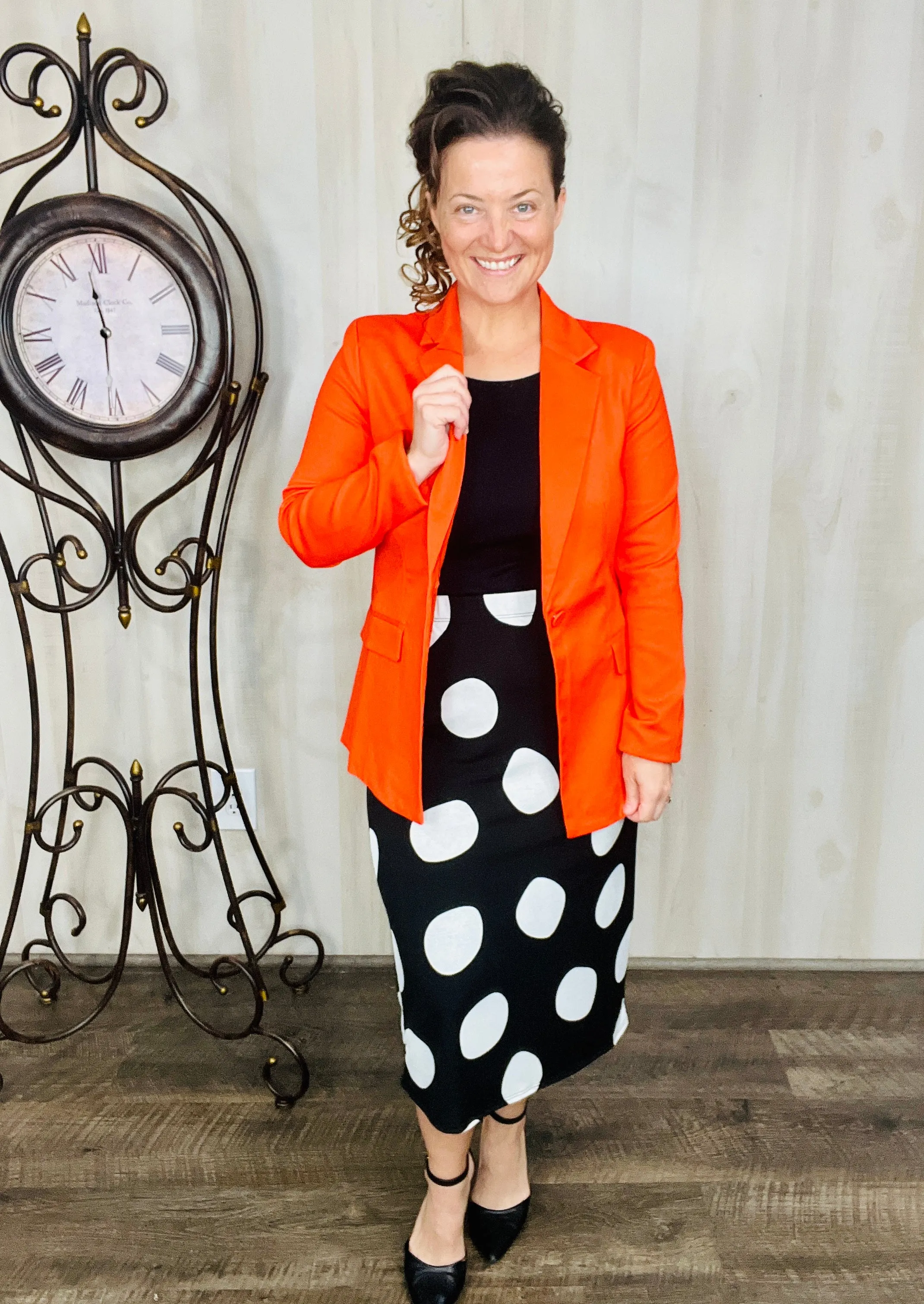 Tracy Long Sleeved Blazer- Orange