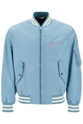 Valentino Garavani Nylon Bomber Jacket With Embroidery And Print.