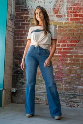 Vintage Inspired Wide Leg Jeans