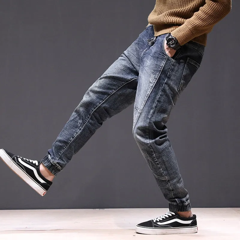 West Louis™ Elastic Waist Ruched Leisure Jeans