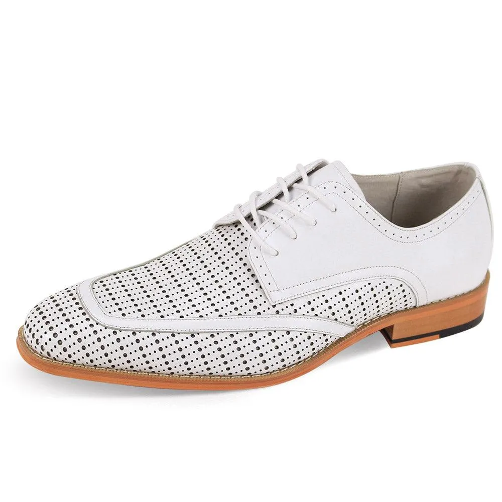 White Giovanni Men's Lace-Up Fashion design Dress Shoes