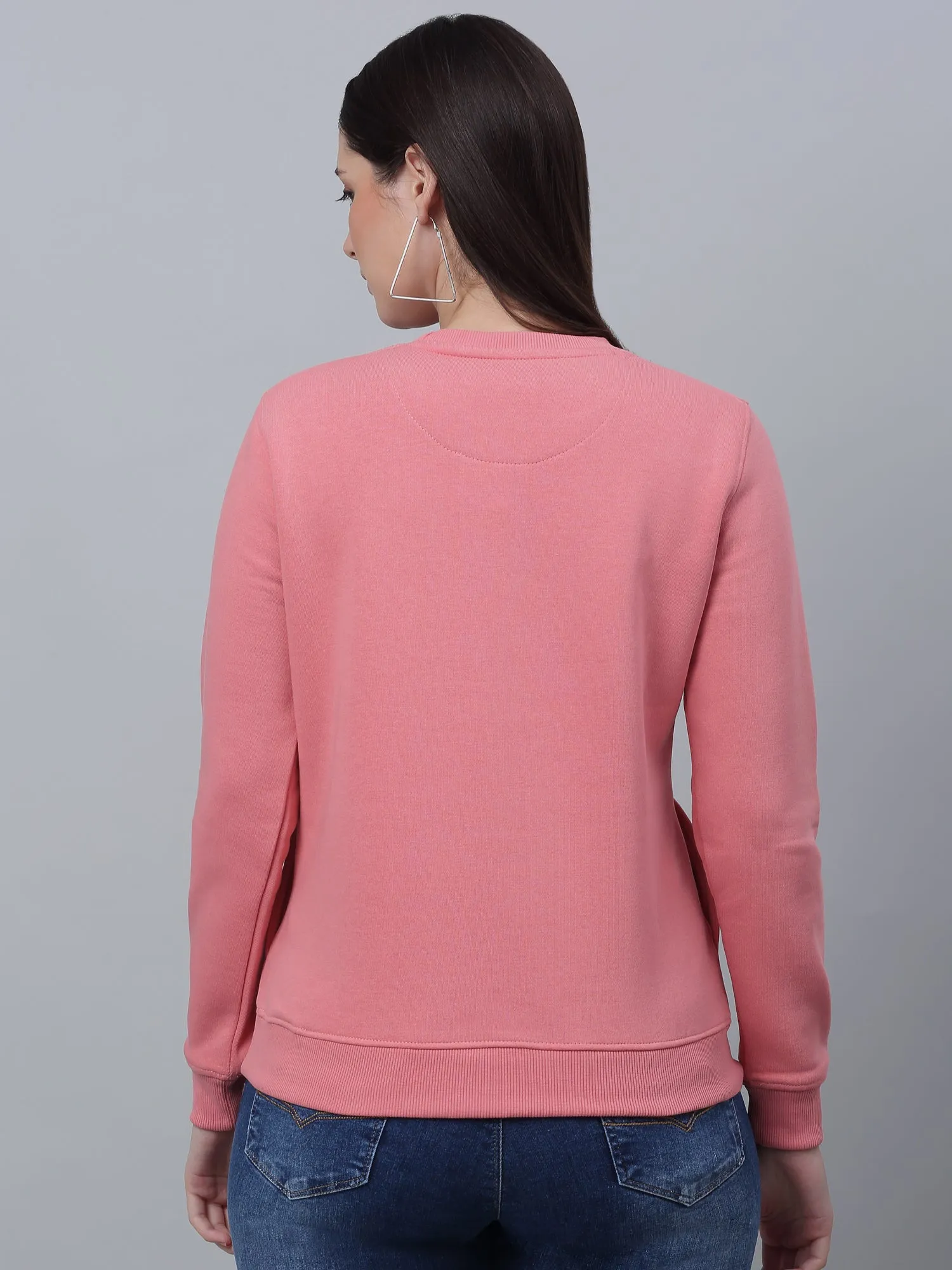 Women's Casual  MintGreen Regular Full Sleeve Pullover Sweatshirt