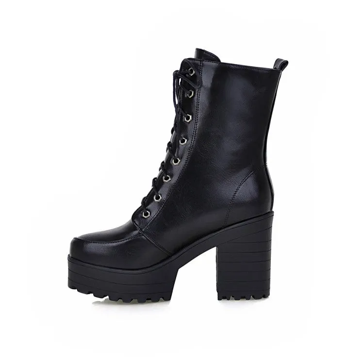 Women's High Heels Short Motorcycle Boots