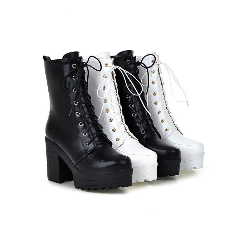 Women's High Heels Short Motorcycle Boots