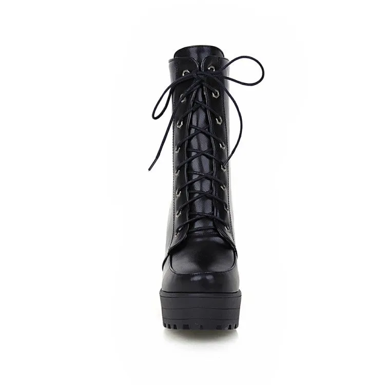 Women's High Heels Short Motorcycle Boots