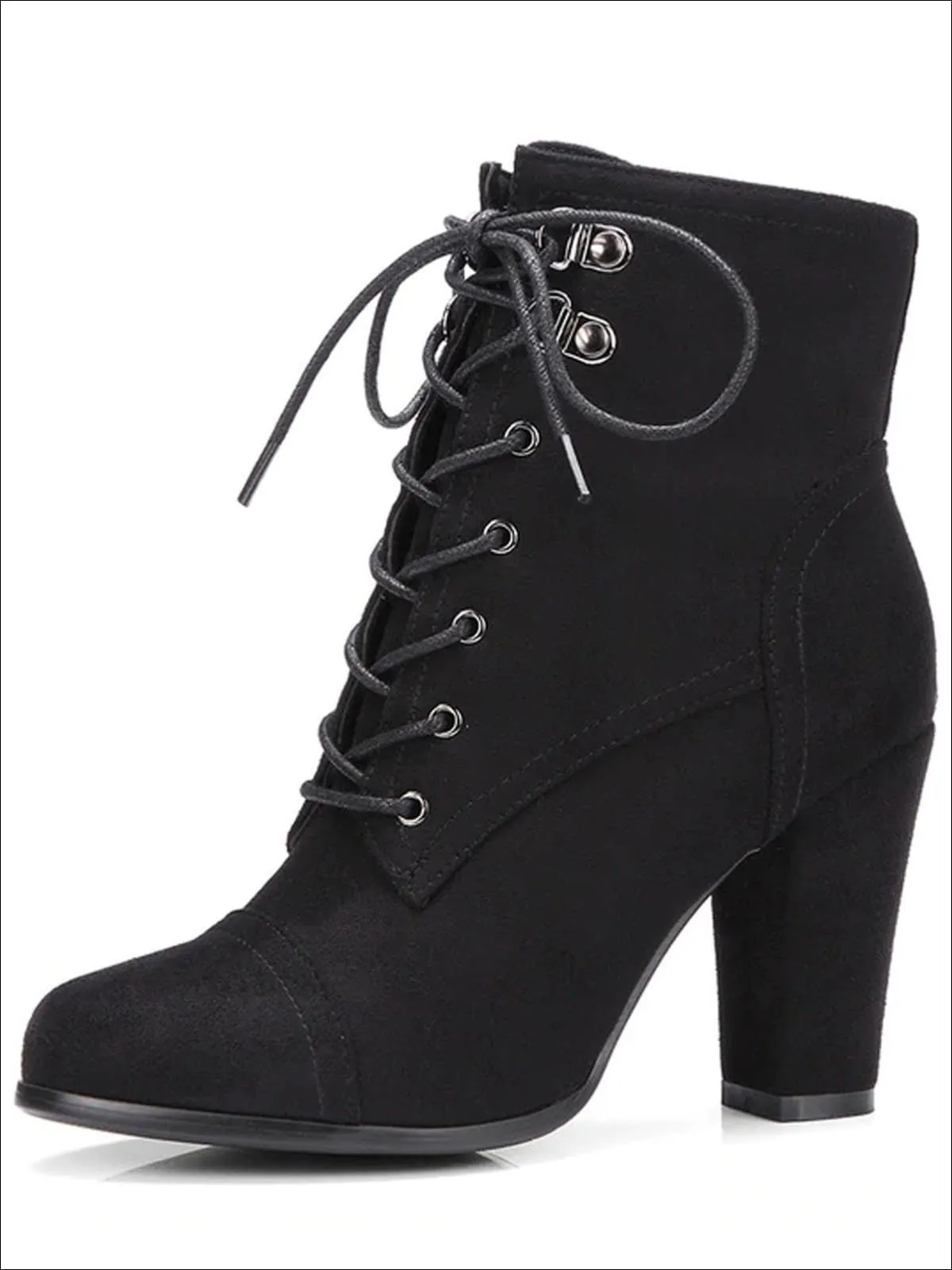 Women's Winter Lace-Up Military High Heel Boots By Liv and Mia